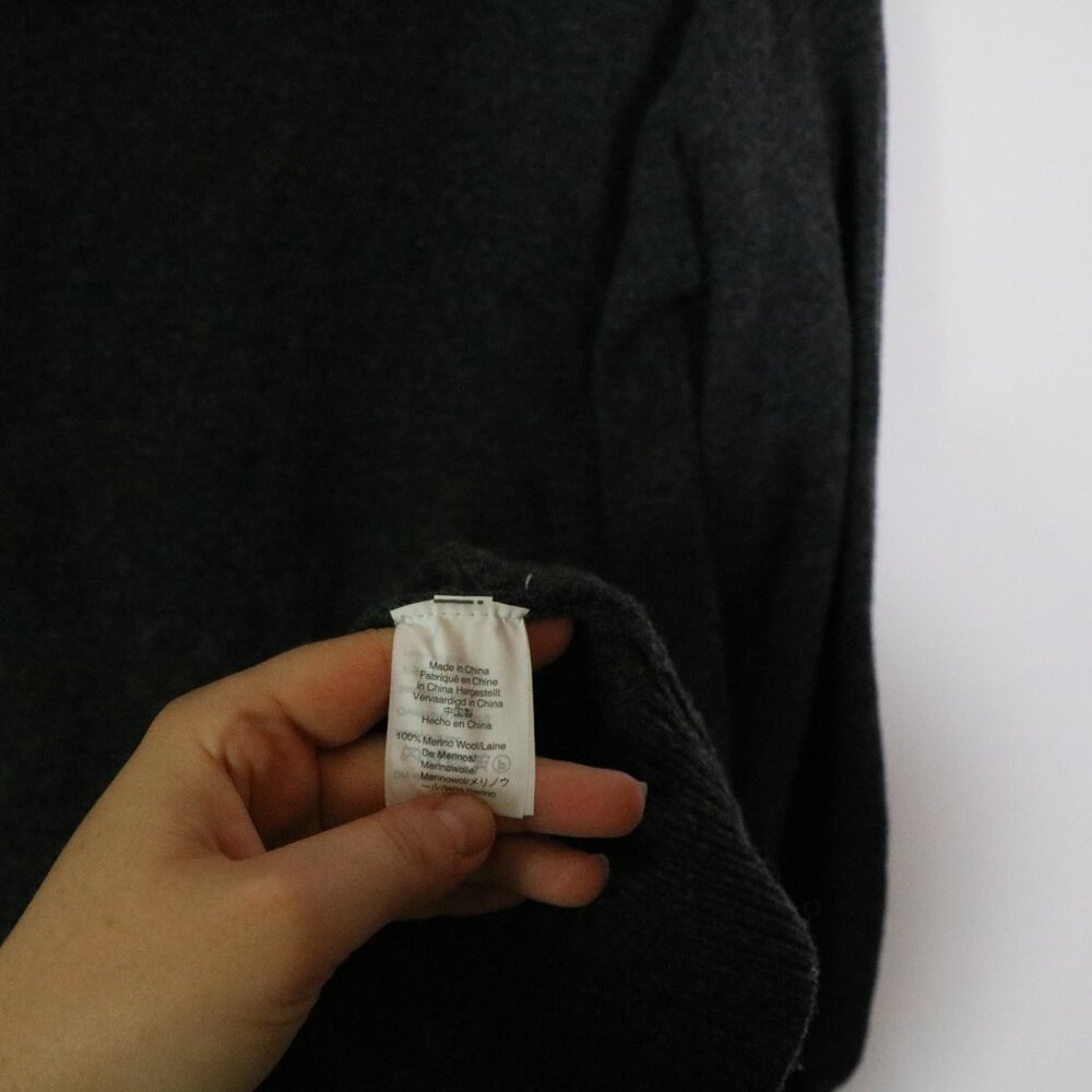 Madewell Merino Wool Boatneck Sweater Dress M Button Shoulder Neutral Minimalist - Picture 7 of 8